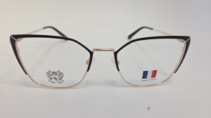 Okulary damskie Saint Cliq Anglet 2508 – damskie metalowe okulary z nakładką przeciwsłoneczną 