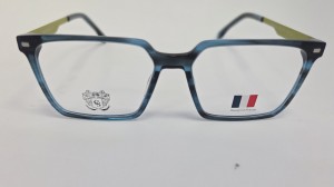 Okulary męskie Saint Cliq 140008 – męskie okulary geometryczne z nakładką przeciwsłoneczną 