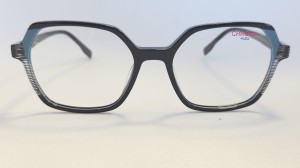 Oprawy damskie UZO Z3 - damskie okulary w geometrycznej czarno-niebieskiej oprawie 