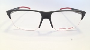 Carrera CARDUC059 - męskie okulary korekcyjne czarne z czerwonymi detalami