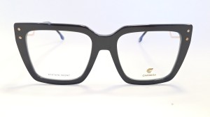 Oprawki damskie Carrera 3101 - damskie okulary korekcyjne kocie oko, czarne ze złotymi zausznikami